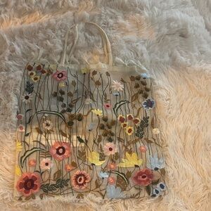 Zara Multicolor Floral Embroidered Clutch
